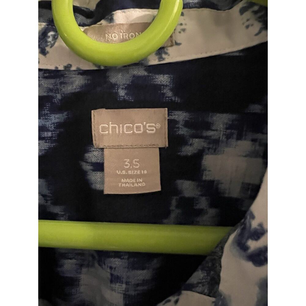 Chicos No Iron Petite Cotton Blend Batik Print Tunic Top Size 18 - Picture 4 of 9